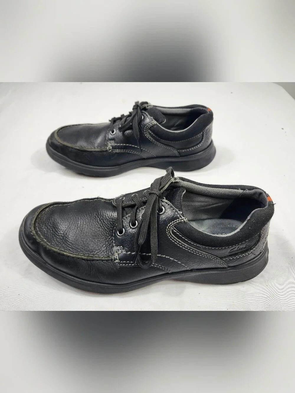 Clarks Men's 9 M Black Leather Casual Lace-Up Shoes